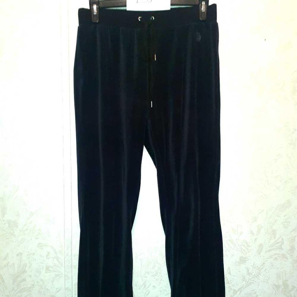 Black velvet Polo Sweatpants
